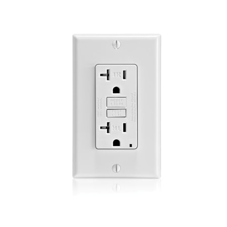 Leviton GFCI Receptacle, 20A, 125Vac, 5-20R, Black GFTR2-E